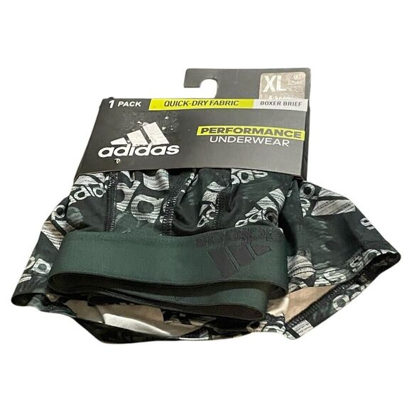 Adidas Men's Quick-Dry Performance Underwear Boxer Brief Green Size Extra Large - Picture 3 of 5
